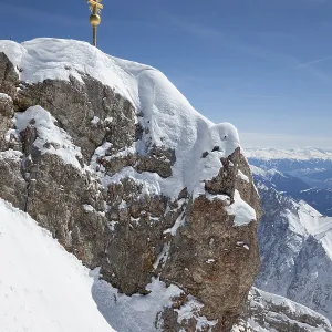 Summit cross, Zugspitze, Upper Bavaria Summit cross, Zugspitze, Upper Bavaria