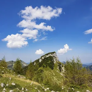At the summit of the Hochbuehel with a view of the Hochwieskopf