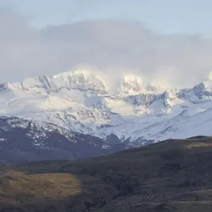 Sunlit Snowy Mountains Print, Patagonia, Chile