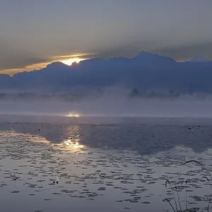 Sunrise at Lake Hopfensee near Fuessen Sunrise at Lake Hopfensee near Fuessen