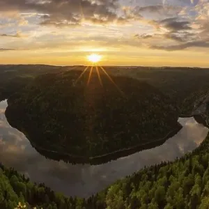 Sunset over Lac de Moron a, Canton Neuchatel Sunset over Lac de Moron a, Canton Neuchatel