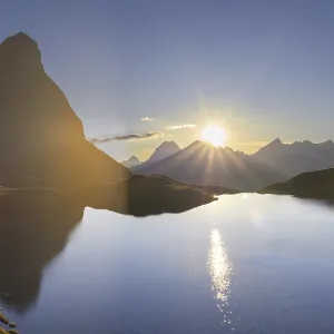 Sunset at Rappensee, behind Kleiner Rappenkopf