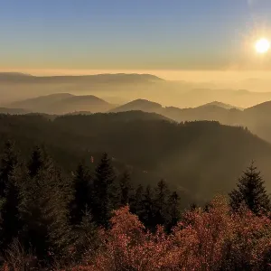 Sunset at Schliffkopf, Autumn, Black Forest Road