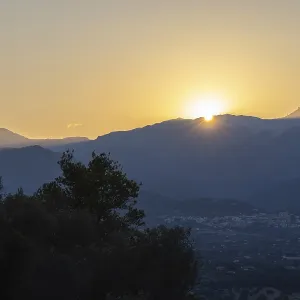 Sunset over the Tramuntana Mountains with Mount Puig Major Sunset over the Tramuntana Mountains with Mount Puig Major