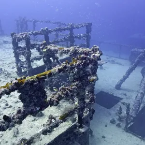 Superstructure on the wreck of the USS Spiegel Grove