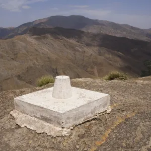 Survey point, High Atlas, Morocco, Africa Survey point, High Atlas, Morocco, Africa