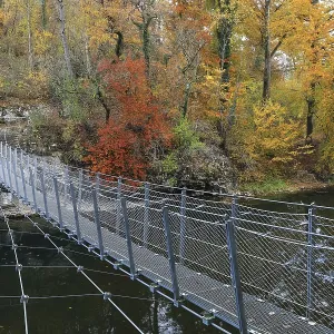 Suspension bridge over the Danube