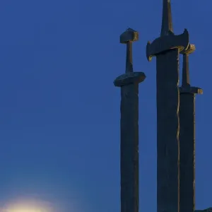 Three Swords monument at Hafrsfjord Three Swords monument at Hafrsfjord