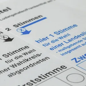 Symbol image of the Bundestag election Germany : Close-up of a ballot paper