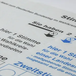 Symbol image of the Bundestag election Germany : Close-up of a ballot paper