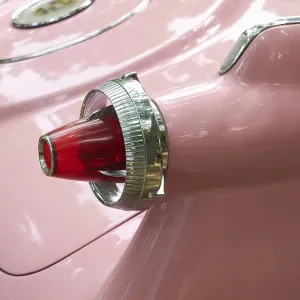 Tail fin of an American road cruiser from the 1950s