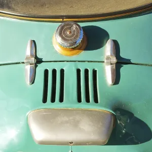 Turquoise Oldtimer Car Tank Filling Point Print