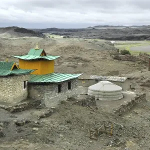Temple area with yurte Ongiyn Monastery Mongolia