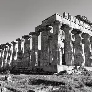 Monochrome Print of Temple E, Selinunte, Sicily Monochrome Print of Temple E, Selinunte, Sicily
