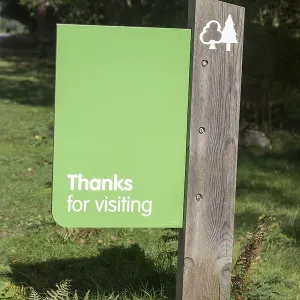 Thanks for visiting sign leaving forestry plantation Thanks for visiting sign leaving forestry plantation