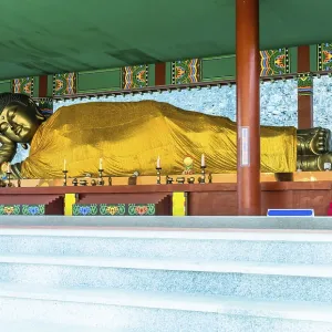 Thirteen meter long reclining Buddha at Manbulsa Temple in Yeongcheon Thirteen meter long reclining Buddha at Manbulsa Temple in Yeongcheon
