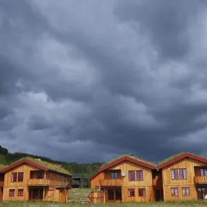 Thunderclouds over a holiday-home area Thunderclouds over a holiday-home area