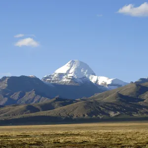Tibetan Buddhism, vast plateau and the snow-capped sacred mountain of Mount Kailash