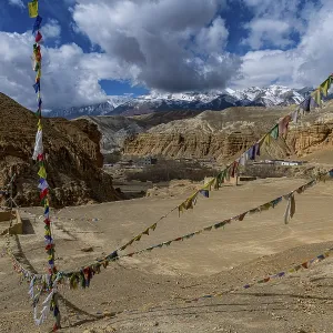 Tibetan praying flags, Garphu, Kingdom of Mustang