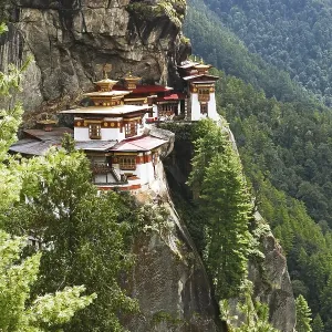 Tiger's Nest Monastery in the cliffside of Paro valley Tiger's Nest Monastery in the cliffside of Paro valley