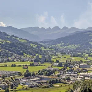 Toggenburg panorama towards the Appenzell Alps