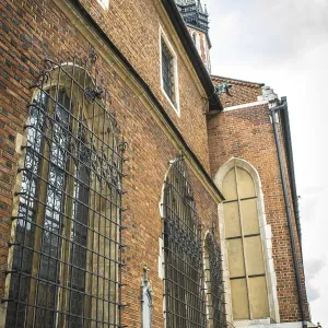 Tourist architectural attractions in the market square of Krakow
