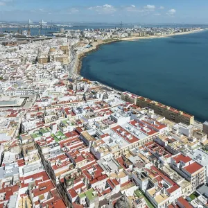 The town of Cadiz with the old quarter in the foreground The town of Cadiz with the old quarter in the foreground