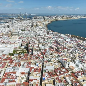 The town of Cadiz with the old quarter in the foreground The town of Cadiz with the old quarter in the foreground
