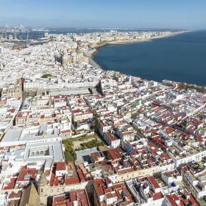 The town of Cadiz with the old quarter in the foreground The town of Cadiz with the old quarter in the foreground