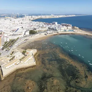 The town of Cadiz with the old quarter in the foreground The town of Cadiz with the old quarter in the foreground