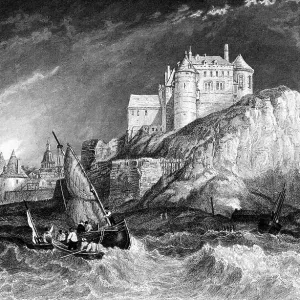 Town of Dieppe with castle on the English Channel