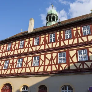 Town hall, half-timbered construction