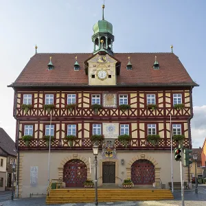 Town hall, half-timbered construction