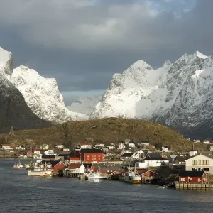 Townscape of Reine, Lofoten, Norway, Europe Townscape of Reine, Lofoten, Norway, Europe