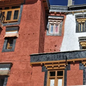 Traditional architecture of the Thiksey monastery in Ladakh