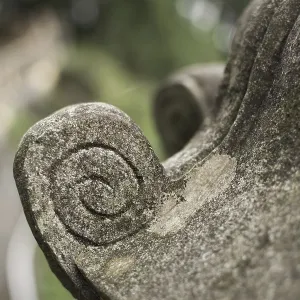 Traditional asian stone lantern in garden