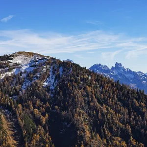 Trattberg Alm with a view of the Hochbuhel and Dachstein Massif
