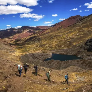 Trekking group at Palomani Pass, 5200m high Print