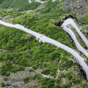 La ruta de montaña de Trollstigen en Noruega La ruta de montaña de Trollstigen en Noruega