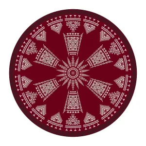 Tunisian embroidery inspired round design element