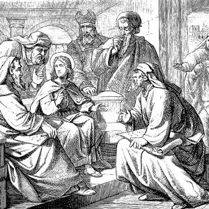 The twelve-year-old Jesus in the temple with teachers The twelve-year-old Jesus in the temple with teachers