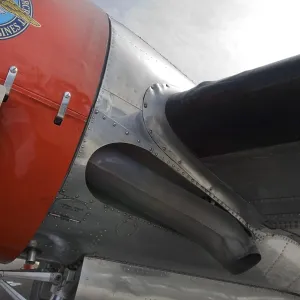 Twin-engined vintage airplane, detail
