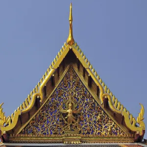 Tympanum with Garuda and Chofah (Sky Tassel) at Prasat Phra Thep Bidon (royal pantheon)