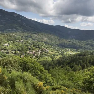 Typical mountain landscape in the Ardeche, France Typical mountain landscape in the Ardeche, France