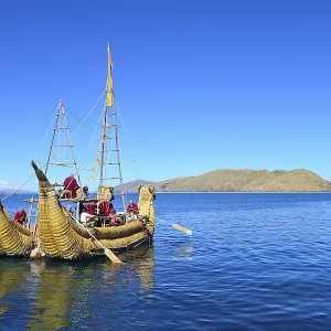 Typical reed boat from Totora, Isla del Sol Typical reed boat from Totora, Isla del Sol