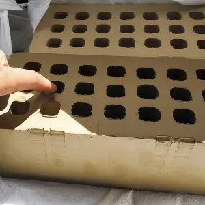 Unburned samples of ceramic hollow bricks
