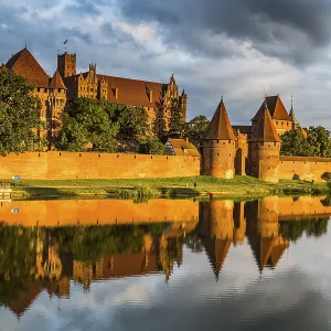 Unesco world heritage sight Malbork castle at sunset