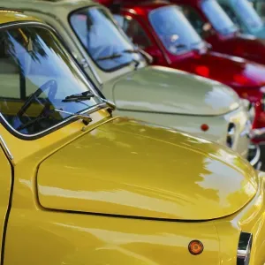 Various parked Fiat Nuova 500 Cinquecento Various parked Fiat Nuova 500 Cinquecento