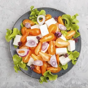 Vegetarian salad with fresh grape tomatoes Vegetarian salad with fresh grape tomatoes