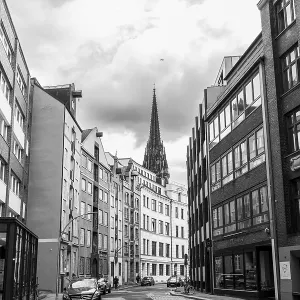 Vertical monochrome shot of Hamburg Speicherstadt Vertical monochrome shot of Hamburg Speicherstadt